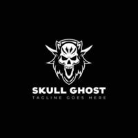 skull with ghost logo design template vector