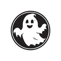 cute ghost silhouette logo icon design vector