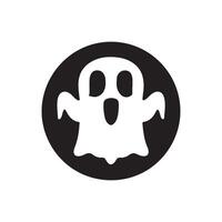 cute ghost silhouette logo icon design vector