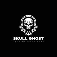 skull with ghost logo design template vector