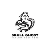 skull with ghost logo design template vector