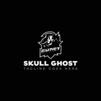 skull with ghost logo design template vector