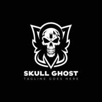 skull with ghost logo design template vector