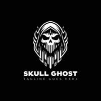 skull with ghost logo design template vector