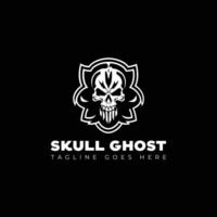 skull with ghost logo design template vector