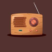 Retro radio. Brown radio with brown background vector