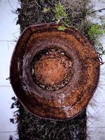 A rusty iron bucket photo