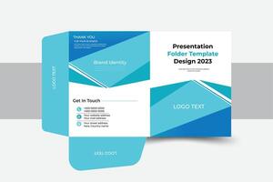 Business folder for files, design. The layout is for posting information about the company, text. vector