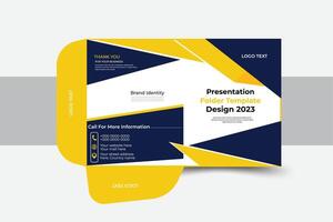Business folder for files, design. The layout is for posting information about the company, text. vector