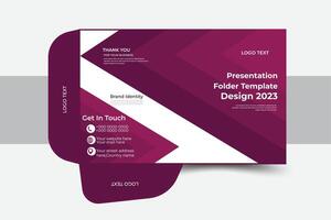 Business folder for files, design. The layout is for posting information about the company, text. vector