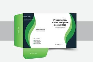 Business folder for files, design. The layout is for posting information about the company, text. vector