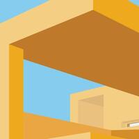 Minimal architectural building. illustration of modern architecture. City building abstraction. vector
