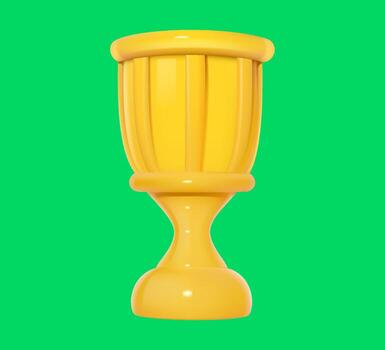 3d dorado trofeo taza. vector