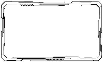 Hud frames black user interface elements design modern technology futuristic control panel screen digital hologram window gaming menu touching cyber monitor set on white background vector