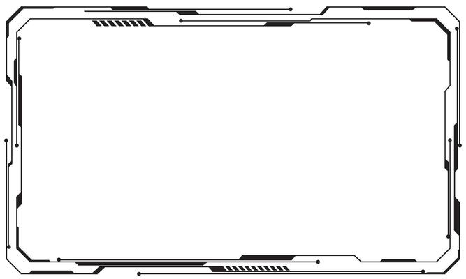 Hud frames black user interface elements design modern technology futuristic control panel screen digital hologram window gaming menu touching cyber monitor set on white background