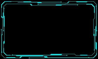 Hud frames blue user interface elements design modern technology futuristic control panel screen digital hologram window gaming menu touching cyber monitor set on black background vector