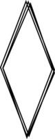Black and White Diamond Frame on White Background. Simple Geometric Shape Element. Monochrome Graphic Overlay. . illustration vector