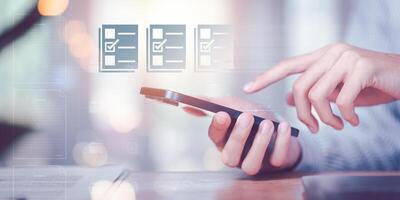 Accountant showing office document auditing concept ,plan review process and assess correctness ,Management of important document storage of organization ,document system ,accountant Audit documents photo