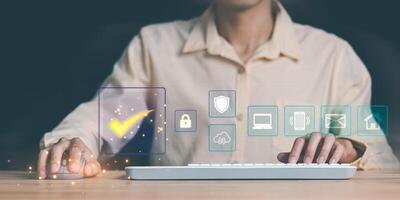 Data protection concept and secure internet security access , photo