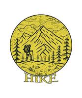 go take a hike mountain graphic line art t shirt design vector