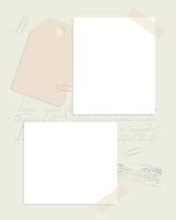 Blank vintage collage for scrapbooking, for note reminders to do list. vector