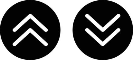 Chevron up and down icon set . Up and down chevron stripes arrow icon . illustration vector