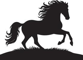 silhouette of horse. horse running. isolated on transparent background vector