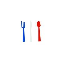 Fork Table knife and Spoon shape in cutout style vector