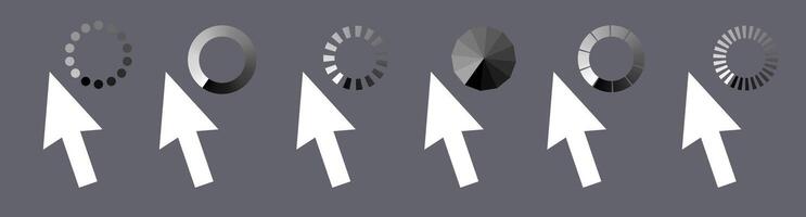 Computer mouse, download icon and icons set. Cursor icon. vector