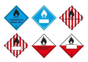 Substances capable of spontaneous combustion. Flammable solids. vector