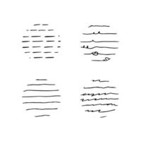Hand drawn circle pattern set. round textures made with ink, pencil, brush. Geometric doodle shapes of spots, dots, circles, strokes, stripes, lines. vector