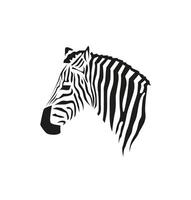 Zebra Head profile. Black and white portrait for print or web vector