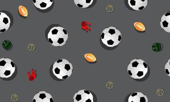 Seamless pattern with soccer ball and shadow. vector