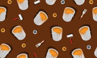 Roller brushes painting. Seamless pattern. vector