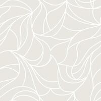 Organic pattern. Seamless texture of plants drawn lines. Stylish leaves light grey background. Modern wallpaper or textile print vector