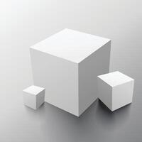 White cubes. Box. illustration. illustration of 3d cubes, Flying cubes, abstraction from three-dimensional figures, space with cubes, 3d objects vector