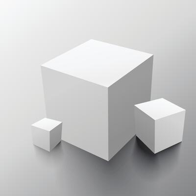 White cubes. Box. illustration. illustration of 3d cubes, Flying cubes, abstraction from three-dimensional figures, space with cubes, 3d objects