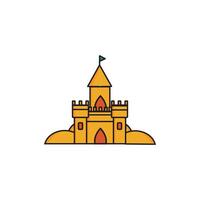 sand castle in summer on a white background vector