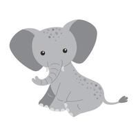 Cute elephant isolated on a white background. vector
