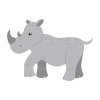 Cute rhino isolated on a white background. vector