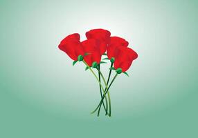 A bunch of red rose flowers on light background vector