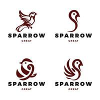Set of Sparrow Icon Logo Design Template vector