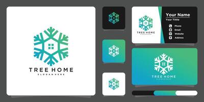 Tree house logo with unique gradient. Premium vector