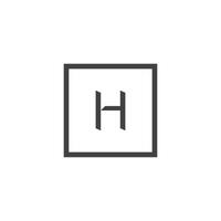 Letter H logo design with square concept idea vector