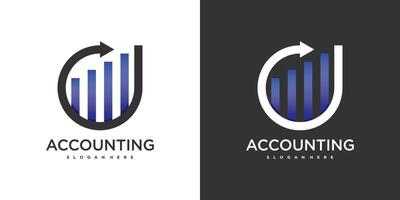 Accounting logo data template design. Premium vector