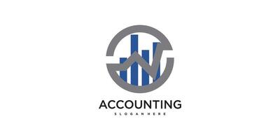Accounting logo data template design. Premium vector