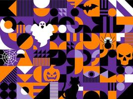Halloween abstract modern geometric pattern vector