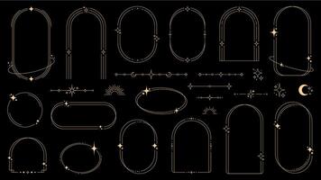 Magic celestial arch frames and borders, y2k shape vector
