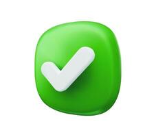 3d check icon, checklist tick and checkmark sign vector