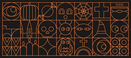 Halloween holiday abstract line geometric pattern vector